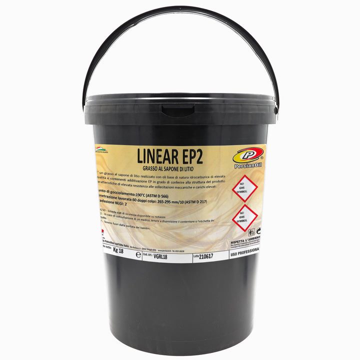 Grasso al litio NLGI 2 universale per la lubrificazione generale degli autoveicoli - 18kg - LINEAR EP2