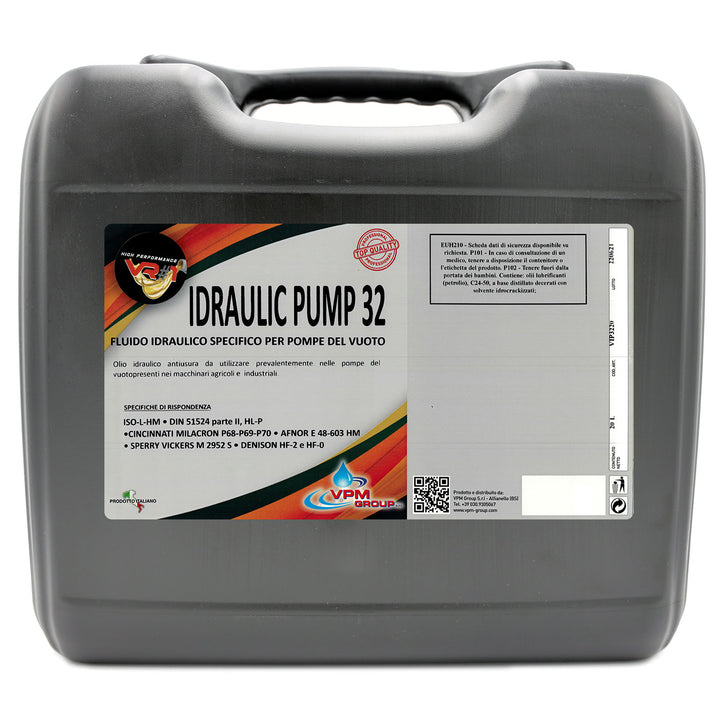 Olio lubrificante per pompa vuoto e depressori ISO VG 32 - 20 Litri - IDRAULIC PUMP 32