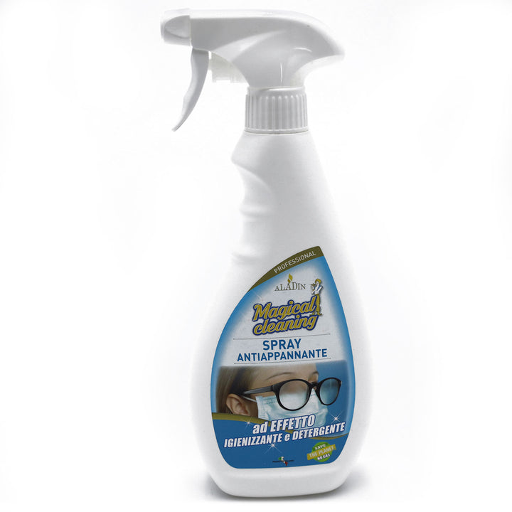 Spray antiappannamento per occhiali universale, igienizzante e detergente - 500 ml - Aladin professionale
