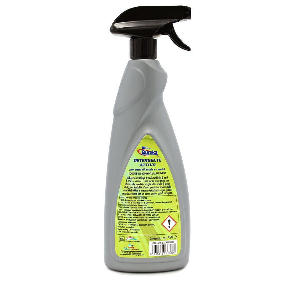 detergente pronto uso Detergente per pulire vetro camino e stufa professionale - Spray 750 ml