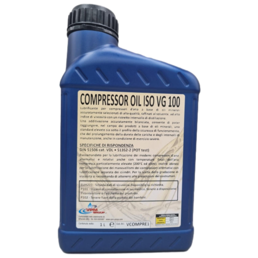 aceite para compresores de aire y bombas de vacío de alto índice de viscosidad - 1 Litro - COMPRESSOR OIL ISO VG 100