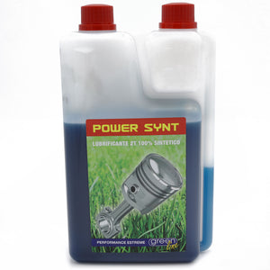 Olio motori 2 tempi per attrezzi giardinaggio - 1 litro con dosatore - POWER SYNT 100% SINTETICO