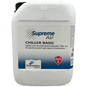 Detergente alcalino per la pulizia di condizionatori, condensatori, chiller, Uta e ventilconvettori professionali - 5 Litri - CHILLER BASIC