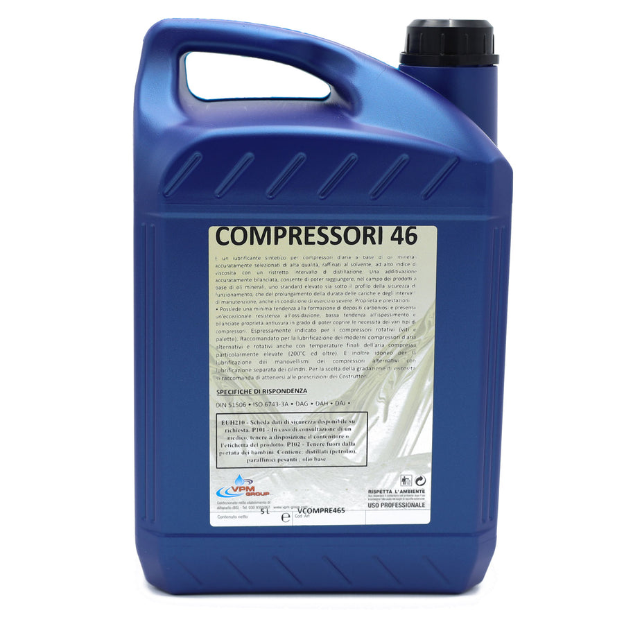 Compressori Olio sintetico per compressori d'aria rotativi a vite e palette - 5 Litri - COMPRESSORI 46