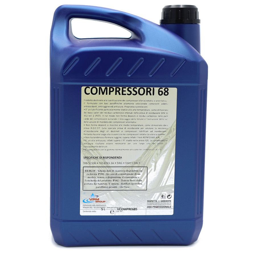 Compressori Olio sintetico per compressori d'aria rotativi e alternativi - 5 Litri - COMPRESSORI 68