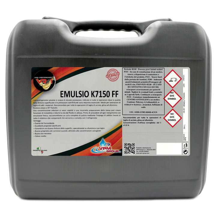 Lubrorefrigerante ad alte prestazioni per finitura superficiale - 20 litri - EMULSIO K 7150FF