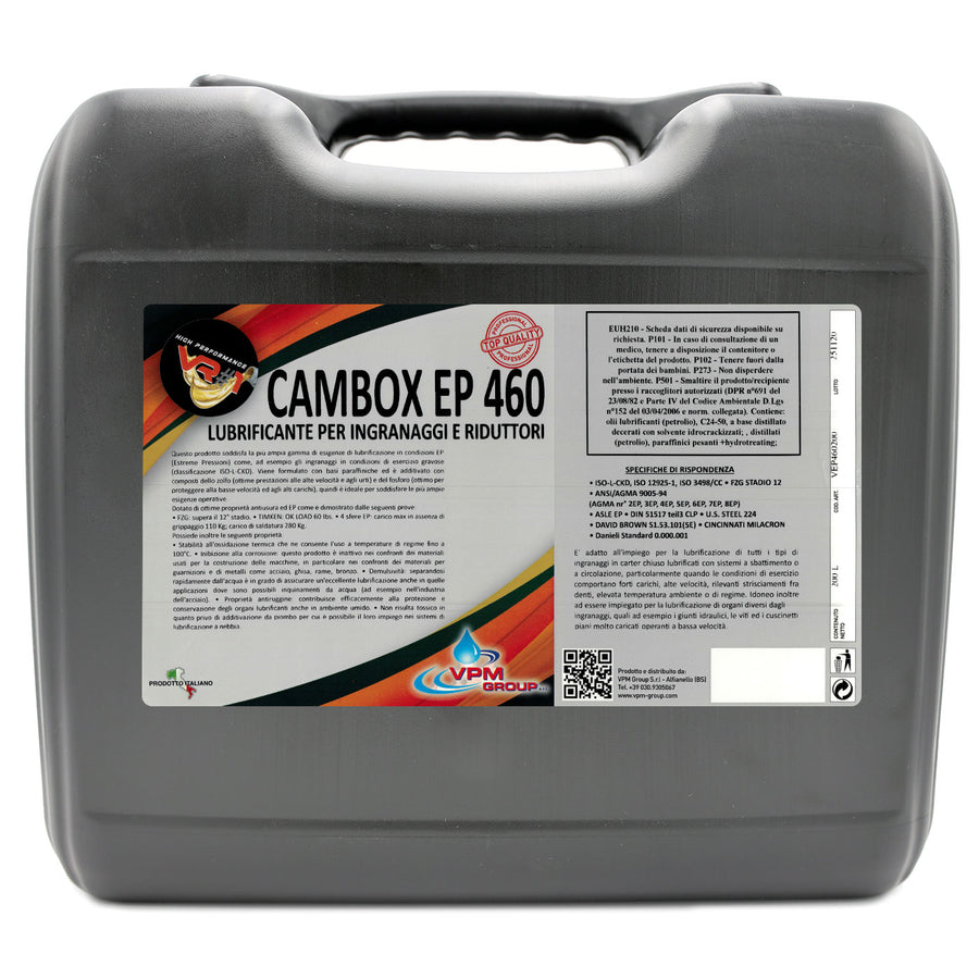 Olio minierale per ingranaggi industriali e riduttori - Fusto 20 Litri - CAMBOX EP 460