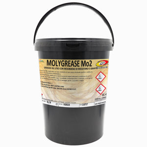 Grasso lubrificante al litio NLGI 2 con molibdeno di bisolfuro e grafite per cariche e alte temperature - 18kg - MOLIGREASE MoS2