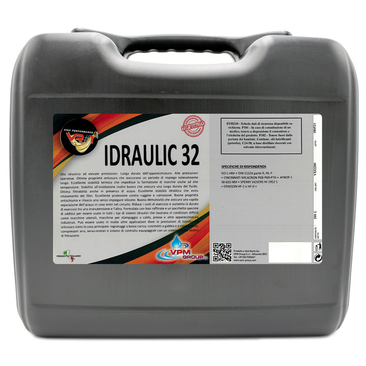 Olio idraulico 32 per comandi oleodinamici e trasmissioni idrostatiche - 20 Litri - IDRAULIC 32