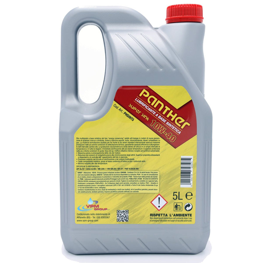 Olio motore Olio motore 10w40 a base sinetica - 5 Litri - Panther super sint