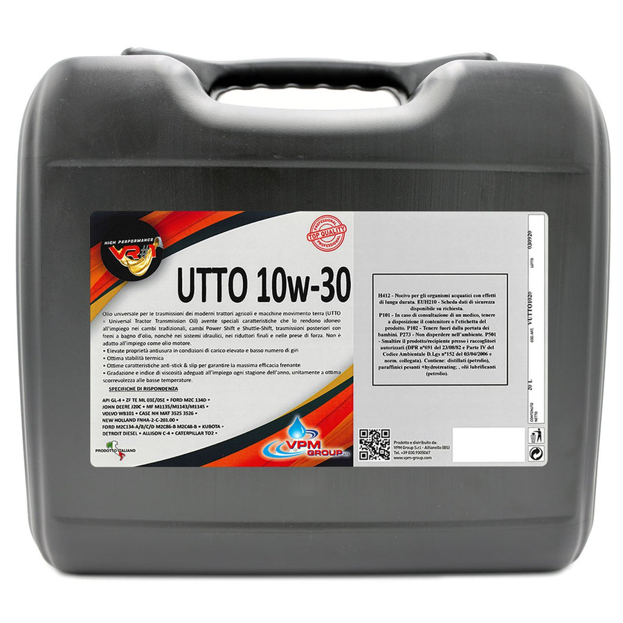 Olio multifunzionale UTTO 10w30 (UNIVERSAL TRACTOR TRASMISSION OIL) minerale - Fusto 20 Litri