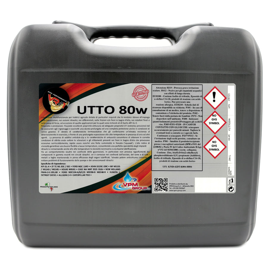 Olio per trasmissioni trattori universale - 20 Litri - UTTO 80w